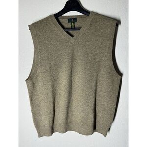 Club Room 100% Lambswool Sweater Vest Mens L‎ Gray Sleeveless V Neck Bundle (2)